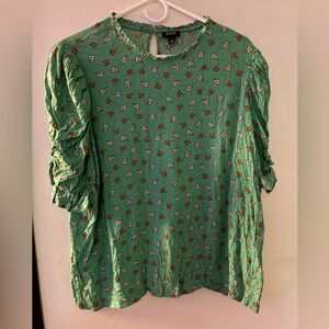 a.n.a Green Floral Blouse size XL